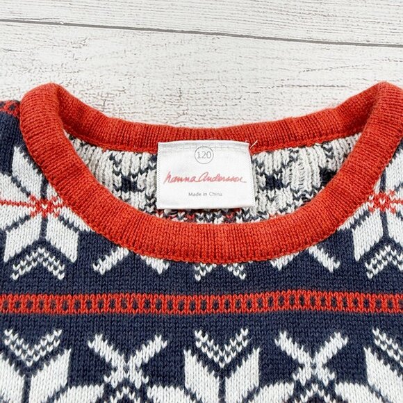 Hanna Andersson Fairisle Peplum Holiday Sweater Dress - Picture 2 of 4